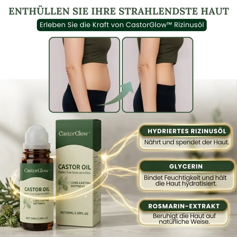 CastorGlow™ | Kaltgepresster Bio-Rizinusöl-Roll-On in Bernstein-Glas - Image 6