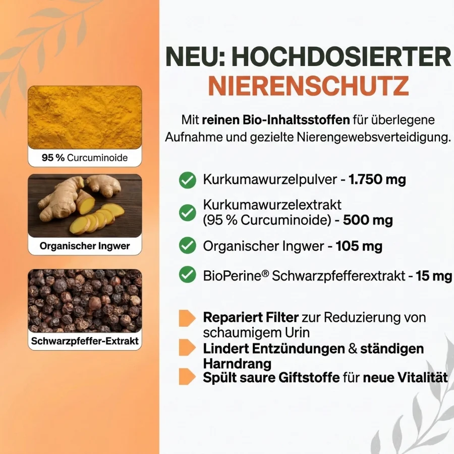 KidneyPure™ | Kurkuma + Ingwer + BioPerine® für die Nierengesundheit - Image 9