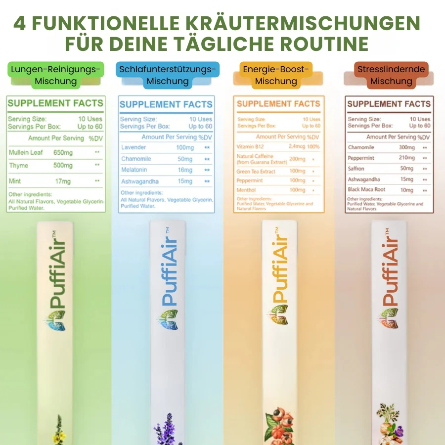 PuffiAir™ |  Königskerzenblatt-Diffusor ( 4 Aromen in einer Box ) - Image 12