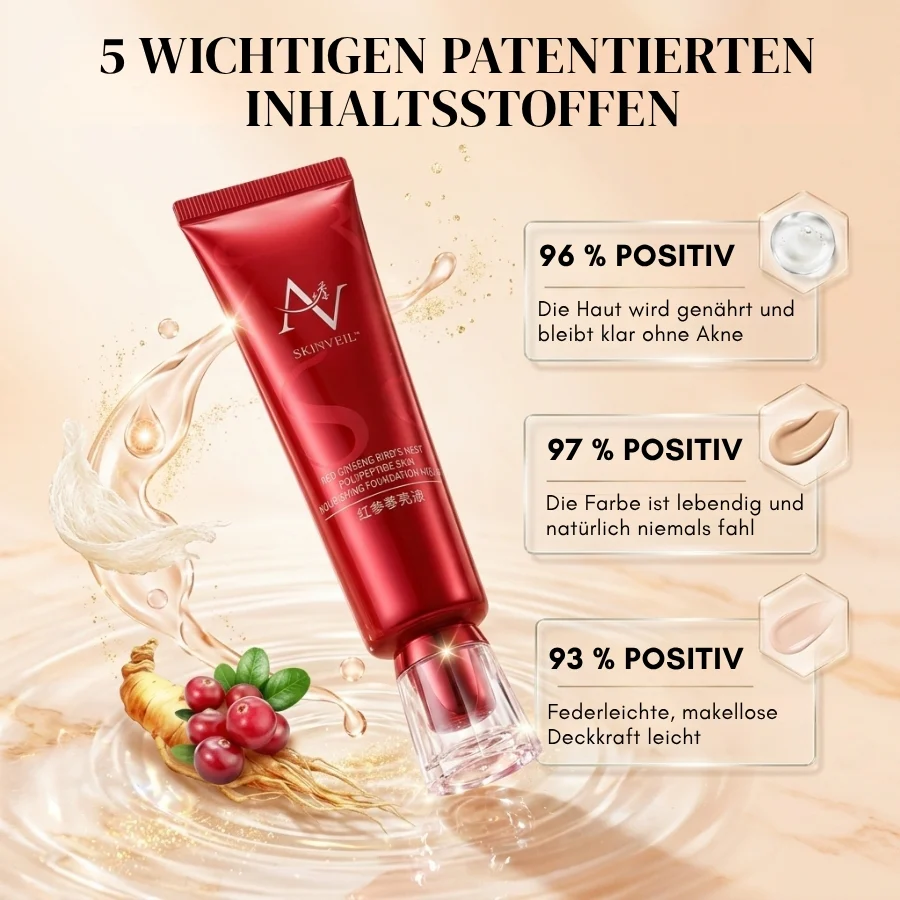 SkinVeil™ | Rote Human Ginseng nährende flüssige Foundation - Image 8